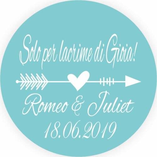 DouxArt 100pcs 40MM Stickers Personalized Solo per lacrime di Gioia Wedding Favors Seals, Communion Envelopes Labels V1352