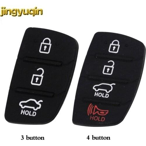 Jingyuqin 2pcs 3/4 Buttons Silicone Remote Car Key Shell Rubber Button Pads Replacement For Kia K2 K5 Hyundai I30 IX35 Styling