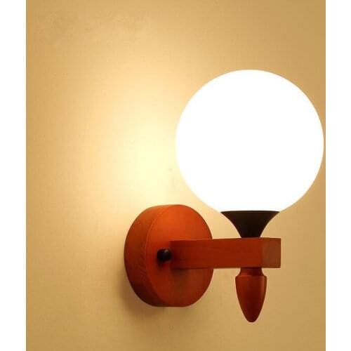 Chineses style retro red wood art wall lamps white frosted glass E27 LED lamp for bedroom&porch&stairs&pavilion&studio HXBD004