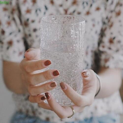 Small fresh leaf texture glass water cup Whiskey glass beer glass champagne glass cocktail glass Birthday gift, wedding