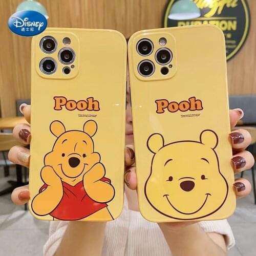Cartoon cute Winnie the Pooh soft silicone phone case For iphone 7plus 8plus X XR XS MAX glossy cover For iphone 12 Pro Max