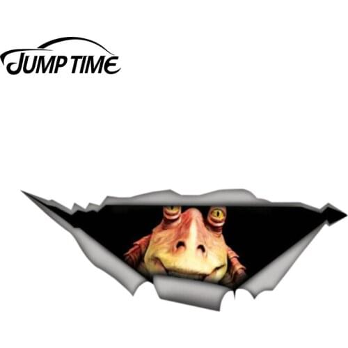 Jump Time 13cm x 4.8cm 3D Pet Graphic Vinyl Decal Car Decoration Window Laptop Bumper Car Stickers Jar Jar Binks Decal