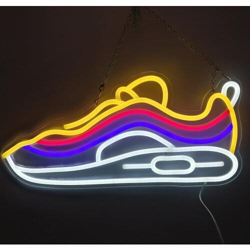DECO Custom Shoes Neon Light Birthday gift for boyfriend Shoe shop neon sign Led Flex neon sign displayed as a store