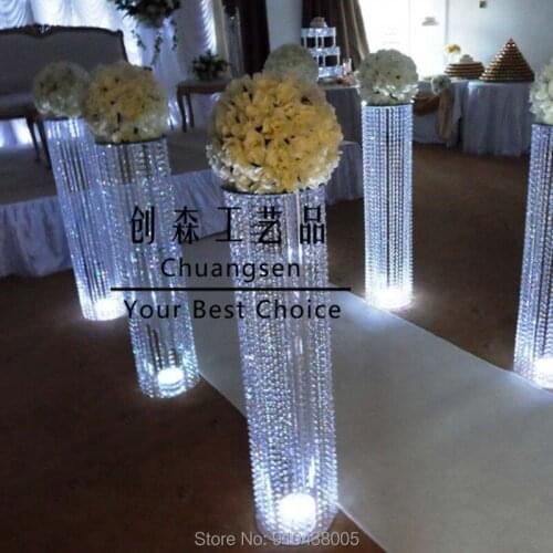 10PCS Acrylic Flower Stand Wedding Table Centerpieces Bling Floral Stands Rack Event Wedding Road Lead Decoration Center Piece