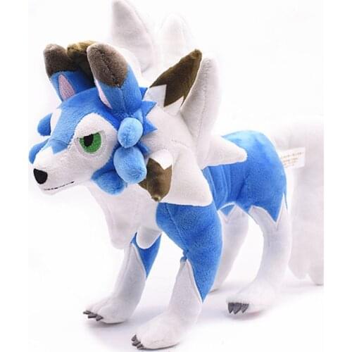 Pokemon Standing posture, heterochromatic sun, moon and day Lycanroc Plush dolls, childrens toys, cute dolls