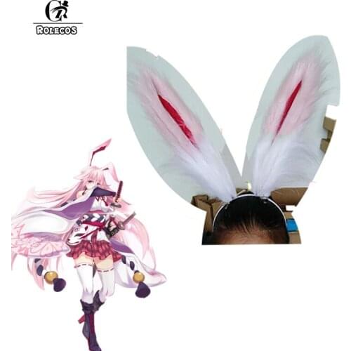 ROLECOS Honkai Impact 3 Yae Sakura Cosplay Ear Girl Cosplay Props Pink White Ear Headwear Game Cosplay Ear