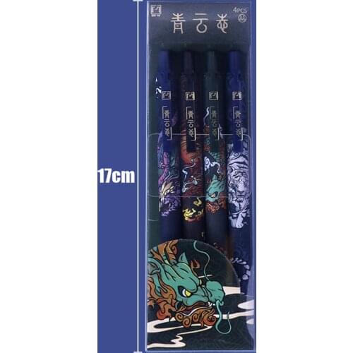 40Pcs High Quality Retro Gel Pens Retractable 0.5mm Exquisite Chinese Style Student Ballpoint Pen Black Pens for Journaling