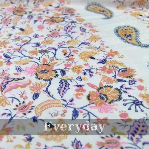 LEO&LIN Paisley silk cotton thin microlens shirt Spring linen dress fabrics (1 meter)