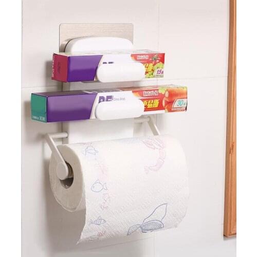 Shuang Qing Kitchen storage rack for Cling film roll paper hot sell Home Storage Tools Home wall hanging rack SQ-5080