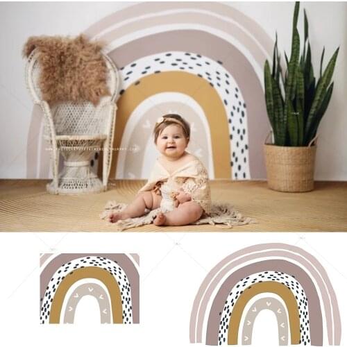 Vinyl Photography Backdrops Vintage Rainbow Newborns Baby Shower Kids 1st Birthday Cake Smash Portrait Photo Background Studio