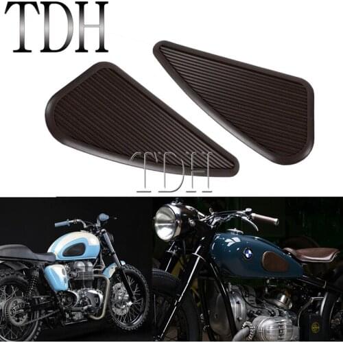 Vintage Tank Traction Protection Pad Gas Fuel Knee Grip Sticker Classic Side Pad for Harley Cafe Racer BMW Honda Yamaha CB XS650
