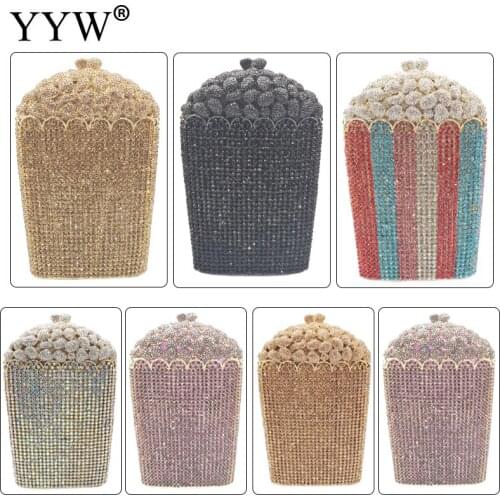 Funny Popcorn Evening Bags for Women Wedding Party Handbag Bling Bead Bags Cocktail Party Prom Pochette Femme Handbag Purse