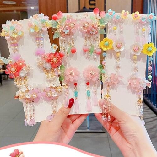 2 pcs Vintage Hair Clip Girl Tassel Antique Hair Clips Hairpin HanfuTraditional Headdress Handmade Hair clip