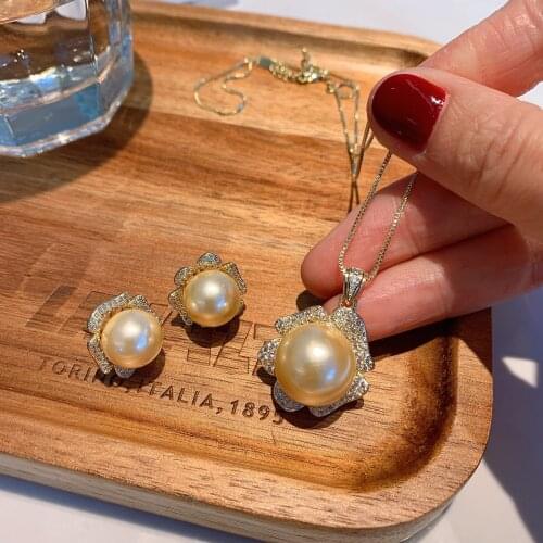 QTT Jewelry Sets For Women S925 Sterling Silver Pearl Necklaces Pendants Elegant Earrings for Wedding Engagement Accessories