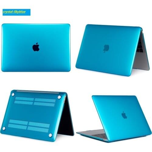 Crystal Laptop Hard Shell Case+Keyboard Cover+Screen Film+Dust Pulg For Macbook Air Pro Retina Touch Bar 11 12 13 15 16 inchs