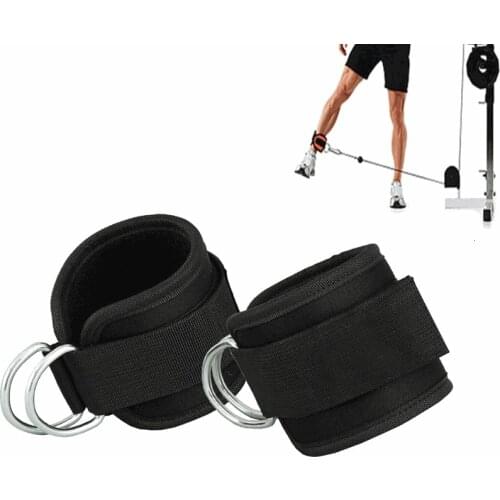1 Pcs Double D-ring Ankle Cuff Strap For Adjustable Foot Weight Belt Cable Machine Attachment Fitness Training Workout Equipment