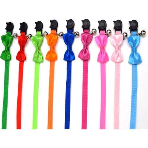 1pc Pet Collar Candy Color Adjustable Bow Tie Bell Bowknot Bells Collar Necktie Puppy Kitten Dog Cat Pet Choker