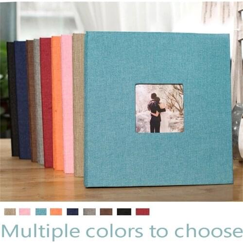 16 inchlinen self-adhesive film DIYinstax photo album handmade family memorial photo album creative gift open window photo album