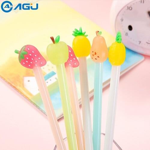 AAGU 1PC/Lot Fruit Gel Pen Cute Pen Stationary Kawaii School Supplies Gel Ink Pen School Stationary Office Suppliers Gift Pen