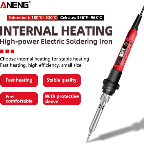 ANENG SL102/SL101 Electric Soldering Iron US/EU Plug Adjustable Temperature 220V Digital Display Welding Tool 16 Set