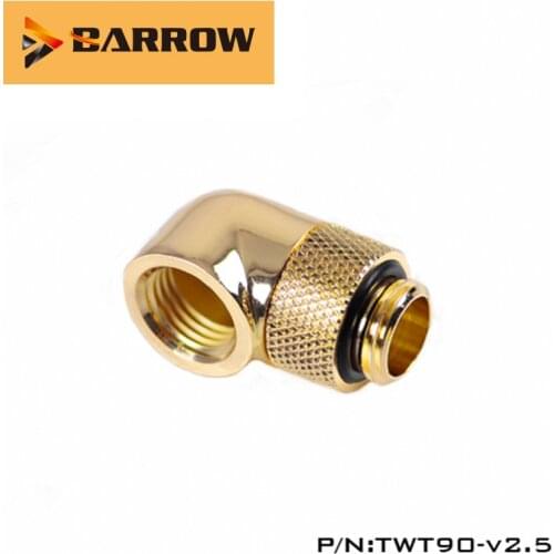 BARROW Gold Black Silver G1/4'' thread 90 degree Rotary Fitting Adapter Rotating 90 degrees water cooling adaptor TWT90-v2.5