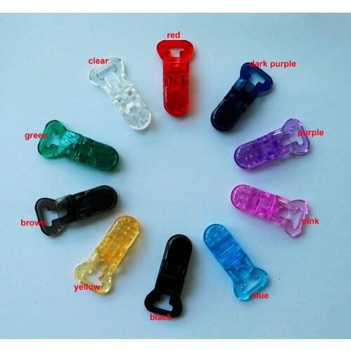 Free Shipping 100 Pcs T shap Plastic Baby Pacifier Clips Dummy Clip Suspender Clip Soother Clips for 10 mm ribbon