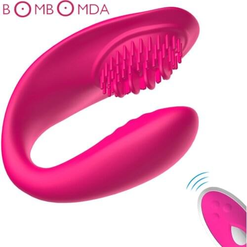 Wireless Vibrator Adult Toys For Couples USB Rechargeable Dildo G Spot U Silicone Stimulator Double Vibrators Sex Toy For Woman