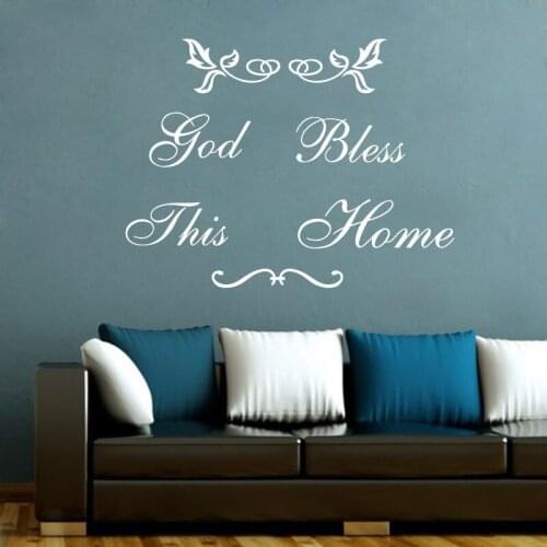 'God Bless This Home' Vinyl Wall Decals Home Decor Art Wall Sticker