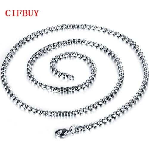 CIFBUY Square Man Link Chain Classical 316L Stainless Steel Mens Jewelry Necklace All Match Cheap Price Accessories GL744
