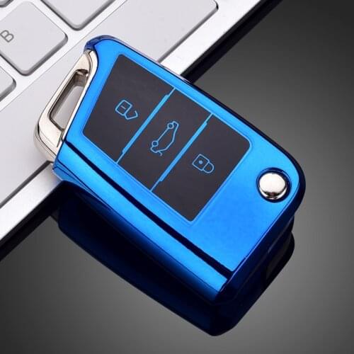 TPU Car Key Cover Case Protection For Volkswagen VW Golf7 mk7 Seat Ibiza Leon FR 2 Altea Aztec For Skoda Octavia Car Accessories