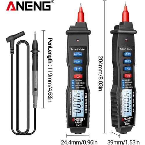 Aneng A3003 Digital Pen Multimeter Professional 4000 Counts Smart Meter Voltage Resistance Capacitance Tester