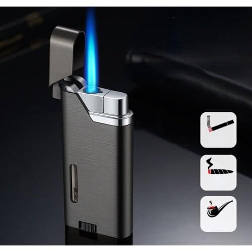 Cyclic Inflation Strong Firepower Visible Transom Metal Straight Into The Blue Flame Inflatable Lighter Smoking Accessories