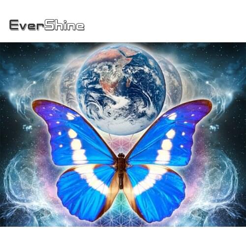 EverShine Diamond Embroidery Butterfly DIY Diamond Painting Full Square Animal Picture Rhinestones Mosaic Cross Stitch Wall Art