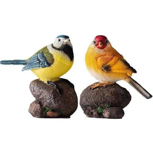 1 Set Birds Figure Resin Crafts Pigeon Statues And Figurines With Stone Resin Bird Ornaments Indoor Outdoor Home Garden Decor