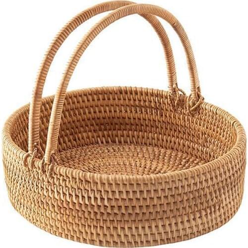 Fruit Basket Creative Hoppet Handmade Sundries Flower Storage Durable Home Decor Rattan Baskets