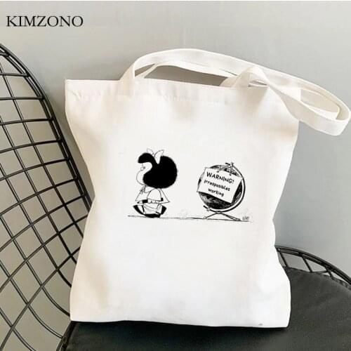 Mafalda shopping bag shopper canvas tote shopper eco bolsa bag cloth string bolsa compra woven custom