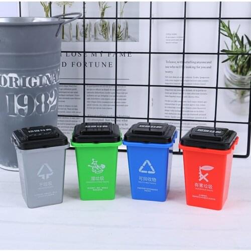 Simulation Mini Trash Can Toy Garbage Truck Cans Curbside Vehicle Bin Toys Kid Simulation 1:6 1:12 Dollhouse Furniture Toy Gift