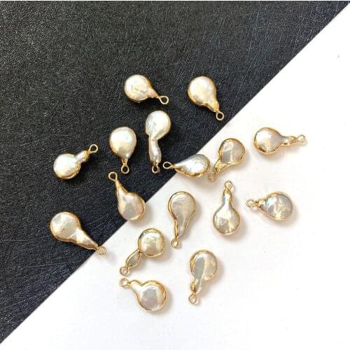 Natural Freshwater Pearl Flat Round Pendant Jewelry Accessories Used for DIY Jewelry Making Necklace Bracelet Size 10x15-10x25mm
