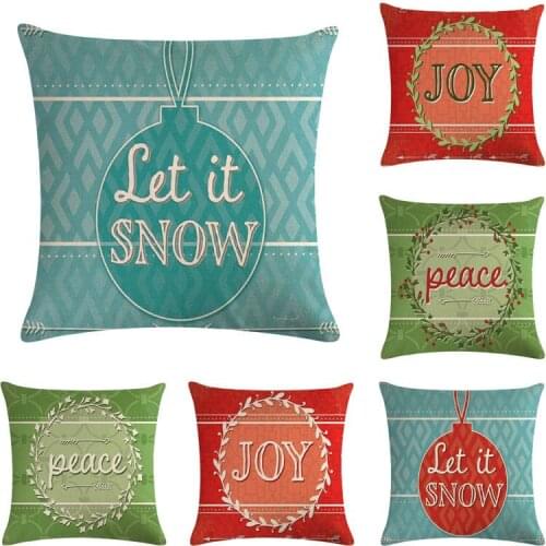 Letter Let it snow Cushion Cover Linen Throw Pillow Home Car Sofa Decorative Pillowcase Beautiful is no Overnight
