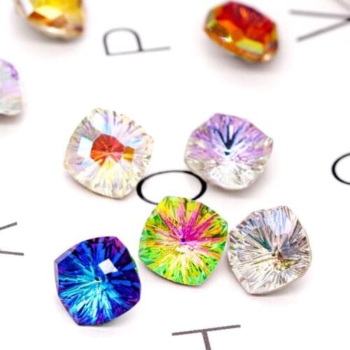 New style 8mm/10mm Fat square shape high-grade K9 Crystal Glass pointback loose rhinestones,nail art/Diy/Clothing accessories