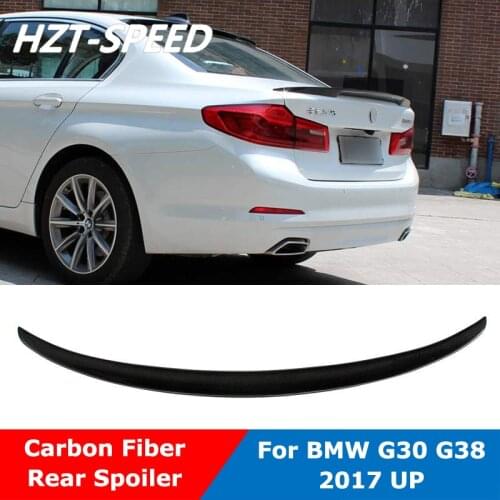 P Style Real Carbon Fiber Material Trunk Wing Rear Spoiler For BMW 5 Series G30 G30 Modification 2017 Up