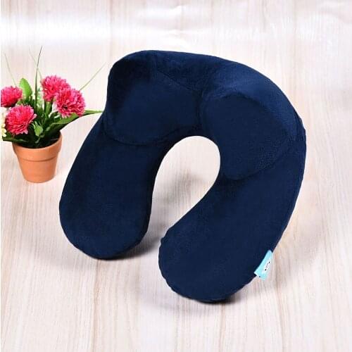 Protable Inflatable U Shape Neck Cushion Travel Comfortable Pillow Office Airplane Driving Nap Support Head Rest