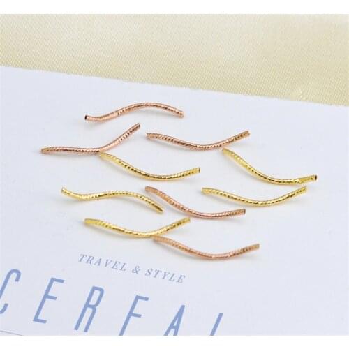 Genuine 18K Yellow Gold Connecting Straight pipe AU750 DIY Material Accessories