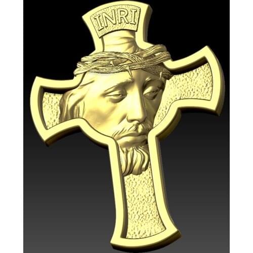 Cross_Jesus 3d model STL relief for CNC Router STL format Artcam Aspire Jesus cross Cut3D Vcarve