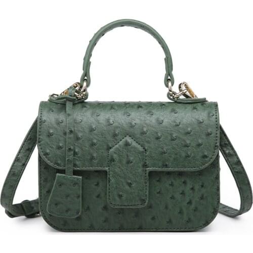 Luxury Designer Handbag Ostrich Pattern Leather Bags Women Clutch Bag Party Evning Trendy Green Ostrich Bag
