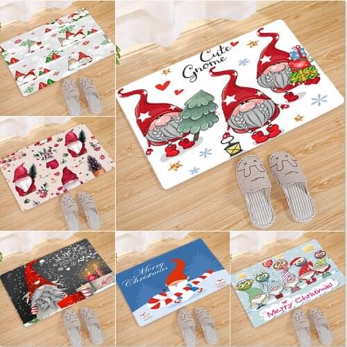 40*60cm Santa Claus Christmas Mat Outdoor Carpet Merry Christmas Decor for Home Christmas Ornaments Navidad New Year Xmas Gift
