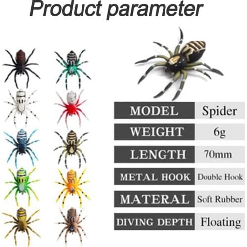 Luya Fishing Bait Silicone Soft High Simulation Spider Fishing Artifact Perch Freshwater Professional Accessories Portable Tool