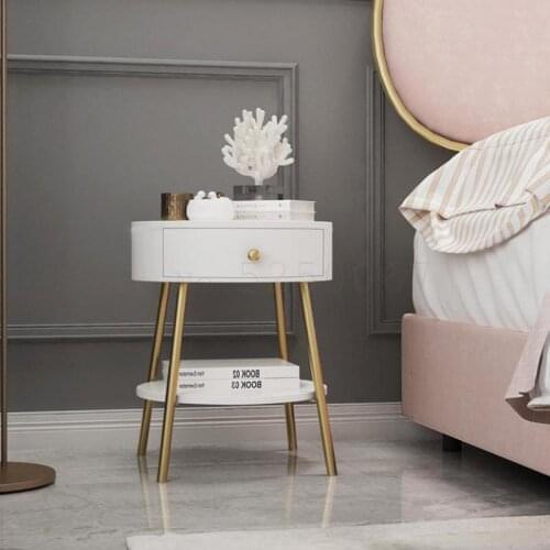 Scandinavian Simple Edge Ark Personality Fashion Bedside Cabinet Bedroom Modern Light Round Several Luxury
