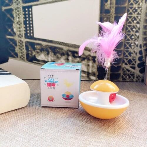 Pet Supplies Cat Toys feather bell tumbler baiting spring not ball cat funny