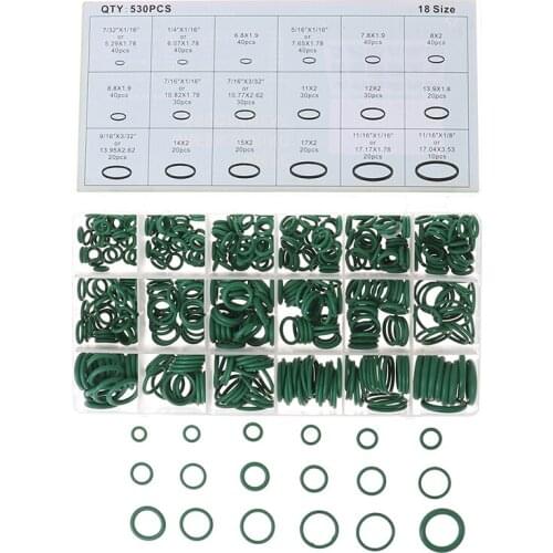 530Pcs Seal O-ring R134a Repair Car Air Conditioning Rubber Sealant Box Set Seal O-ring